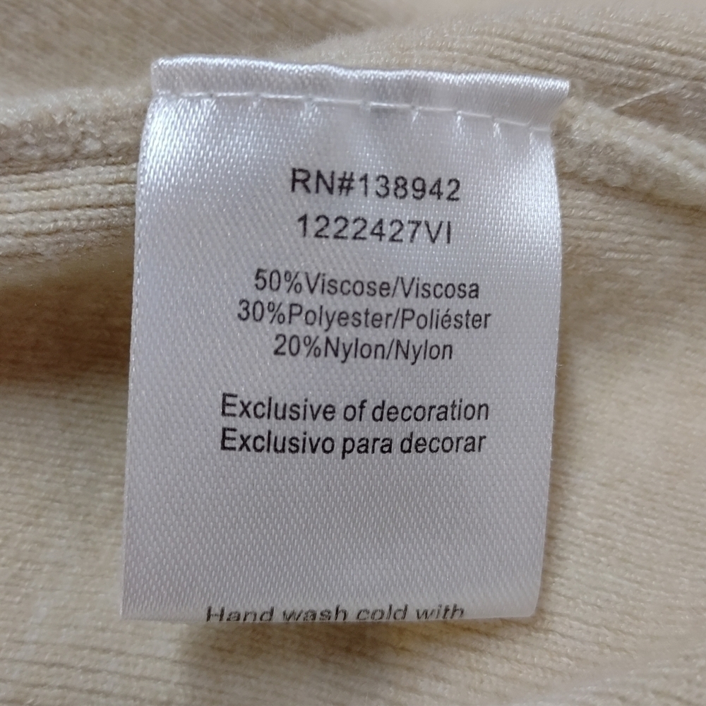On Twelfth Sweater Cardigan Women's Cream Open Front Sweater Cardigan Size M - Picture 11 of 11